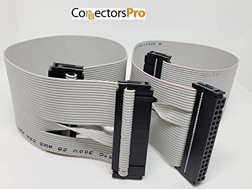 Connectors Pro Pc Accessories 2-Pack 14 Inches 36cm 2 Females 34P 2x17 2.54mm Connectors Floppy Drive Cable Flat Ribbon Cable 14” F/F (34P-14-2PK)