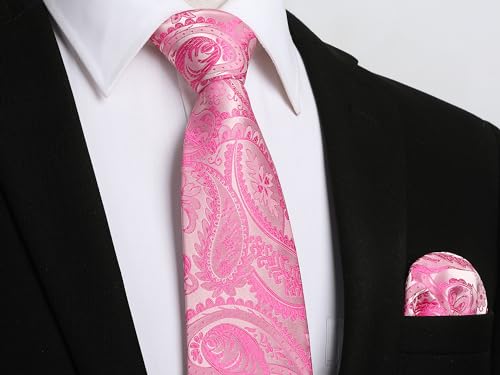 Image of Enlision Mens Ties Solid Color Satin Necktie Ties for men Handkerchief Cufflinks Pocket Squares for Wedding