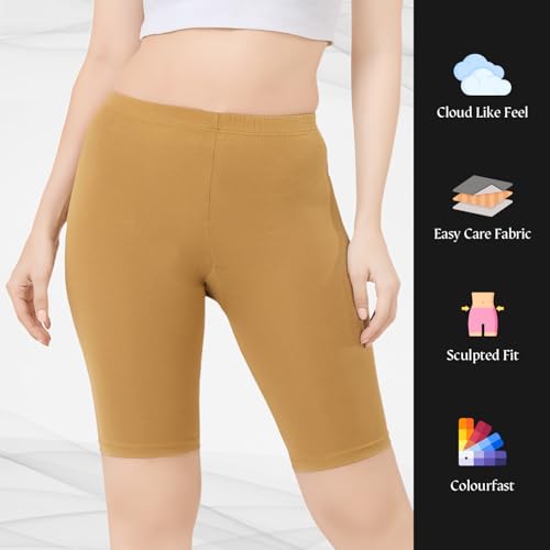 Image of TRASA Women's Cotton Fashion Biker Workout Cycling Shorts, Avialable Sizes: S,M,L,XL,2XL,3XL
