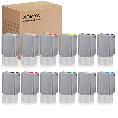 Aomya Compatible Canon PFI-1000 Remanufactured Ink Cartridge for Canon imagePROGRAF PRO-1000 (12 Color MBK PBK C M Y R GY B PGY PC PM CO)