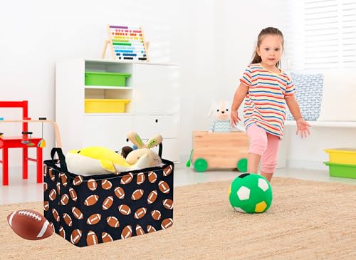 MAIZMZ Kids Football Basket,Baby Nursery Bins Boys Storage Basket,Room Decor,Closet Shelf Basket Toy Organizer Bins Cute Laundry Hamper(American football