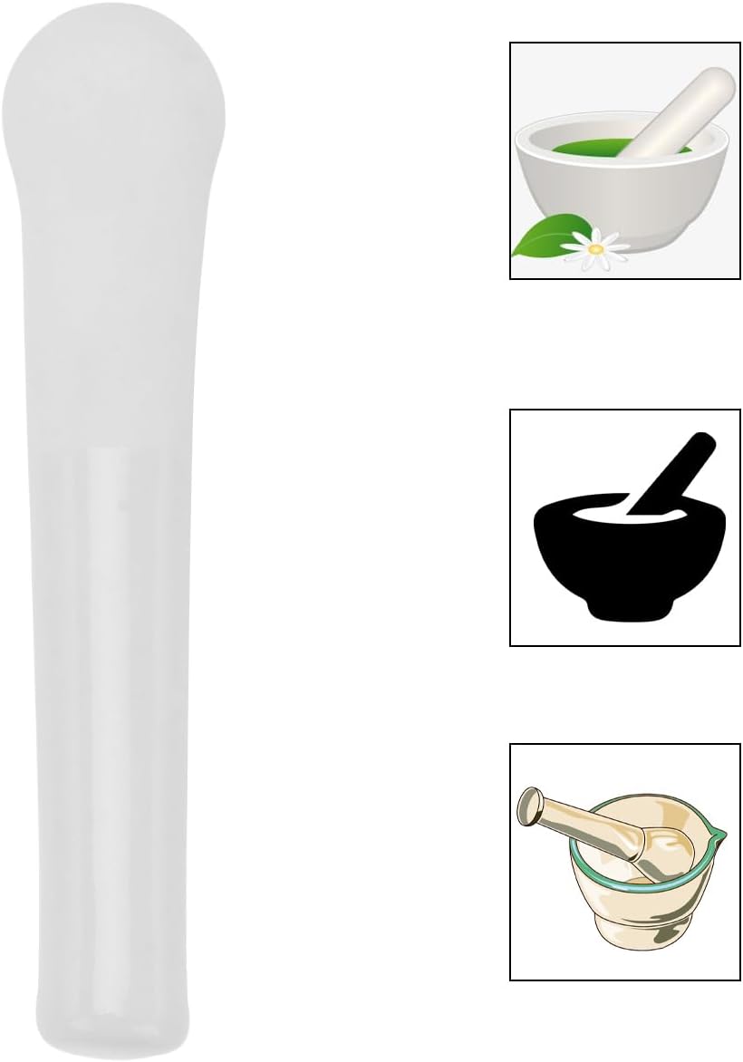 Housoutil Ceramic Grinding Rod 2.36 Inch Pestle for Food Preparation Medicine Garlic Muddler Baby Complementary Food Tool