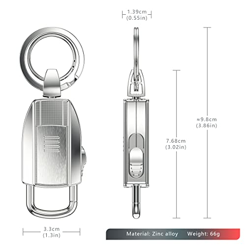 Encendedor USB eléctrico con llavero plateado miniatura 6