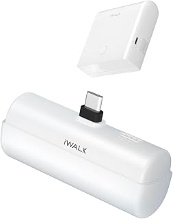 iWALK Small Portable Charger 13500mAh, USB-C Power Bank with Charging Case Type C in & Out Port Battery Pack for iPhone 16/15 16 Plus 16 Pro Max iPad Airpods Samsung S25 S24 S23 Google Pixel, White