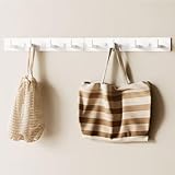 GWAAZXGZ White Wall Mounted Coat Rack - 2 Modular Rails (25'' Total), 8 Right-Angle Hooks, Modern Organizer for Entryway, Bathroom, Bedroom, Holds Coats, Towels, Hats