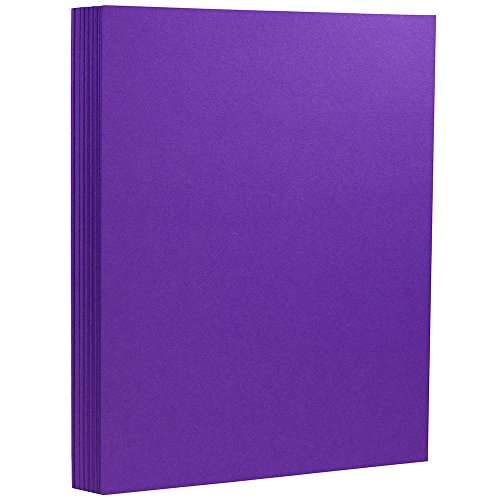 JAM PAPER Extra Heavyweight 130lb Cardstock - 8.5 x 11 Coverstock - 352 gsm - Electric Violet - 25 Sheets Pack