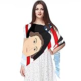 [Conception de la forme] - Foulard châle léger et grand pour femme, avec impression claire, toucher soyeux et doux, adapté à porter en toute saison ; taille du châle : 71 x 29 pouces