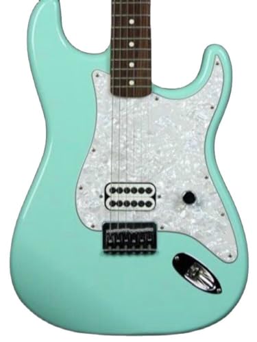 Guitare électrique vert clair à corps solide et touche érable avec micros H