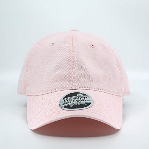 Classic Washed Cotton Twill Low Profile Adjustable Baseball Cap (Soft Pink) #TOP1