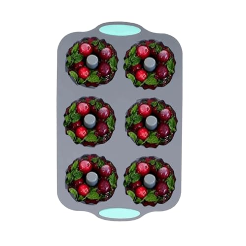Molde de cubitos de hielo para cubos | 6 alvéolos reutilizables para fiestas y artesanías - Molde de silicona para cubitos de hielo en forma de corona de Navidad | Para chocolate pastelería Postres