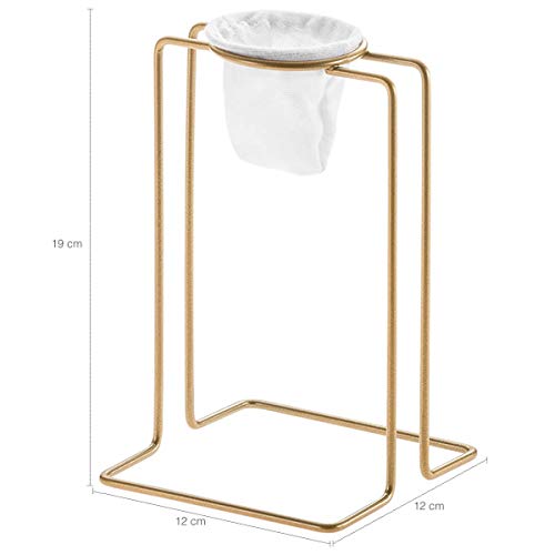 Suporte Passador De Café Aramado Individual Mini Coador De Pano Dourado