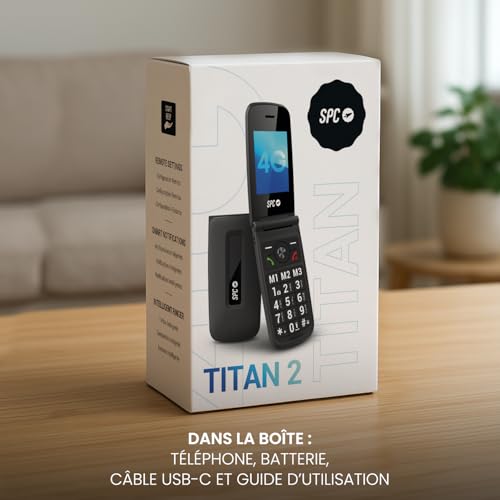SPC Titan 2 - Téléphone Portable Senior, Grandes Touches, 4G, Noir – vue 7