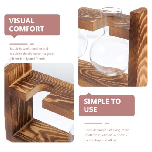 Jarrón hidropónico de cristal soplado y base de madera resistente Zerodeko 4