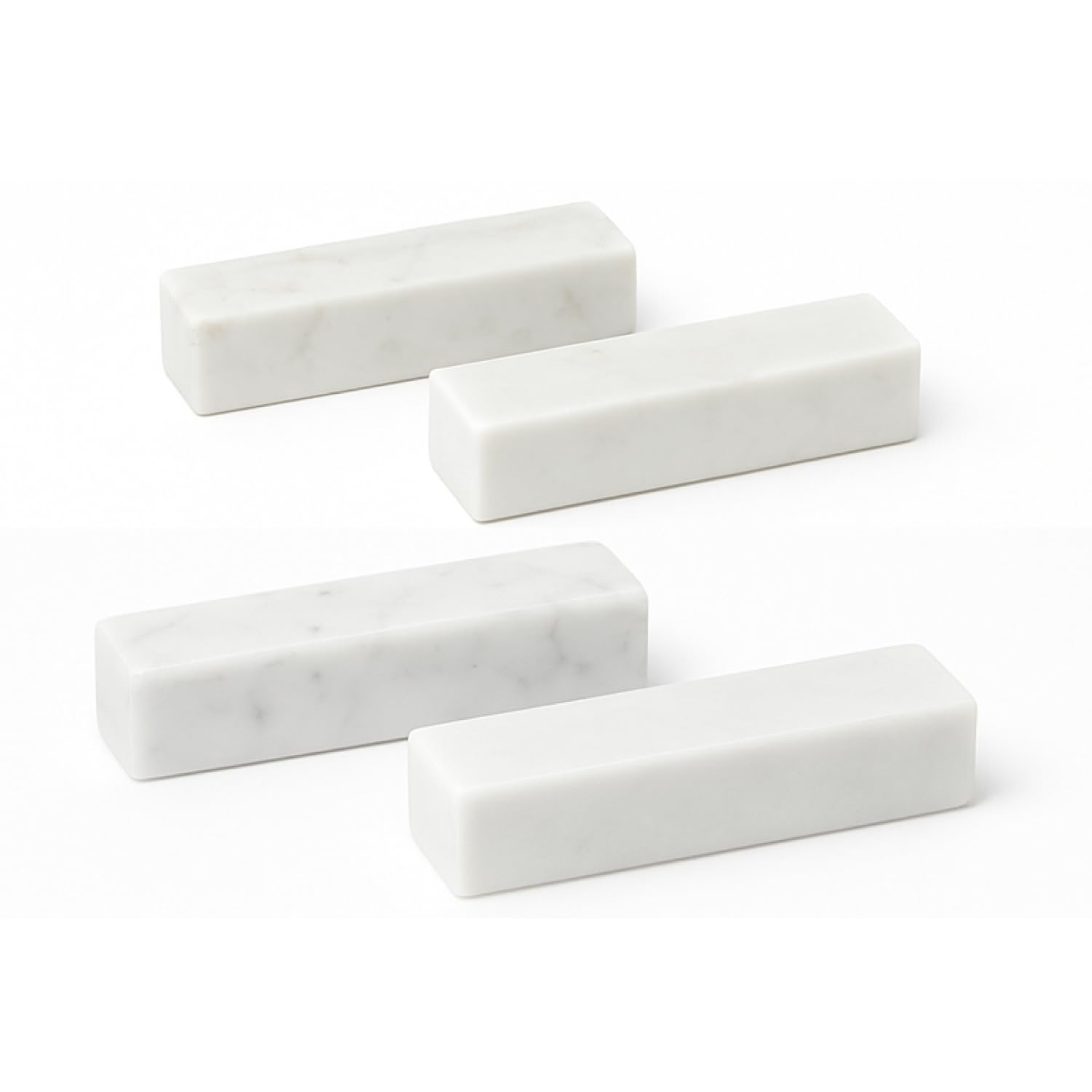 FORME STUDIO Set 4 Poggia Posate in Marmo Bianco di Carrara – Supporto Elegante per Posate e Bacchette – Accessorio Artigianale da Tavola Made in Italy