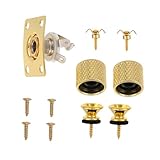 Verarbeitungsqualität: dieses mit gefertigte gitarrenzubehörset wurde entwickelt, um ihr spielerlebnis zu verbessern und bietet eine reibungslose und zuverlässige , metall-gurtverriegelungsknöpfe, gitarrenstecker