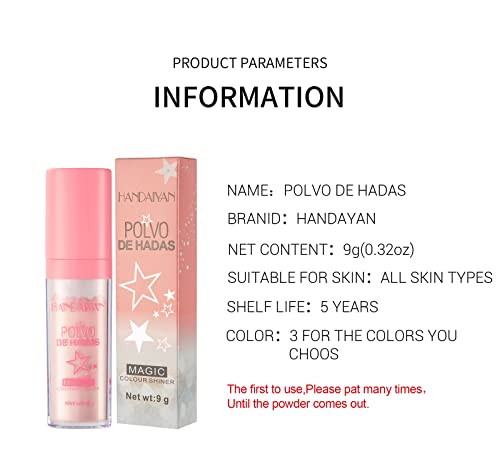 3 Colors Polvo De Hadas Highlighter Makeup Body Glitter Stick,Shimmer Face Blusher Body Highlighter Glitter Makeup Gift For Girls Women (3 Colors 01# 02# 03#) #TOP4