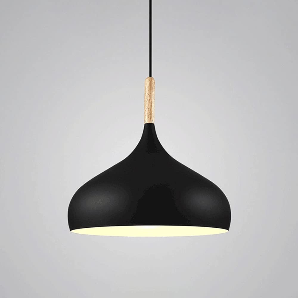 LYMSXAZOU Modern Pendant Light Dome Hanging Lamps Wood Ceiling Lighting Fixture Nordic Suspended Lamp Shade Single Lights for Dining Room Kitchen Island Hallway Shop Star of