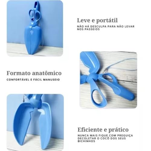 Cata Caca Coletor De Feses Tesoura Para Caes Gatos Cachorro E Outros Pets + 4 Refis De Rolos De Saqu