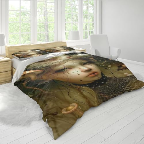 Ensemble de couette elfe et champignon finition premium 160x200