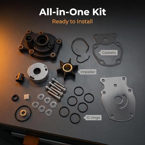 Image of 393630 Water Pump Impeller Kit 0393630 for Johnson Evinrude 20 25 30 35 HP 2-Cyl 2-Stroke Outboards 1980-2001 - Compatible with 1985 & Up Models
