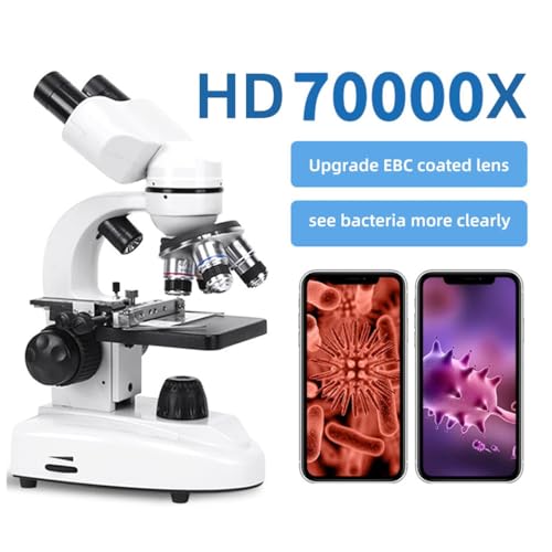 Kit profissional de microscópio binocular HD 30000X/50000X/70000X, lente objetiva acromática 185, vi