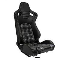 AutoStyle Sportsitze 'GT' - Schwarz Kunstleder + Stoff in Gelb Karomuster + Gelbe Naten - Doppelseitig Verstellbare Rückenlehne - inkl. Laufschienen AutoStyle Sportsitze 'GT' - Schwarz Kunstleder + Stoff in Gelb Karomuster + Gelbe Naten - Doppelseitig Verstellbare Rückenlehne - inkl. Laufschienen