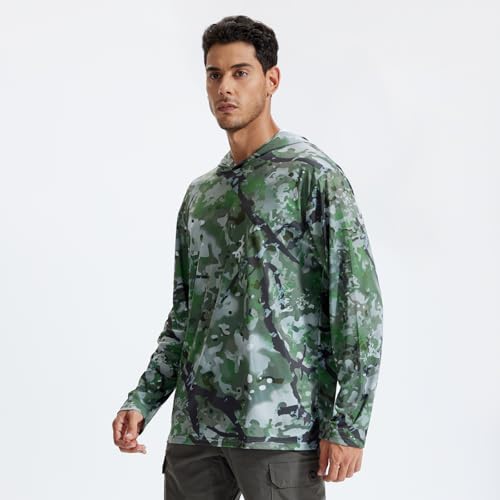 LOOGU Men's Hunting Camo Shirt Lightweight, Camouflage Shirts Long Sleeve Shirt with Hood for Fishing Hiking Camping - image 4