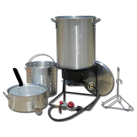 King Kooker 1265BF3 Portable Propane Outdoor Deep Frying/Boiling Package with 2 Aluminum Pots