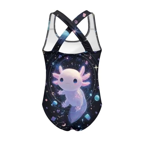 Image of Xpyiqun Swimsuit for Girls One Piece Bathing Suits Size 5-14 Sleeveless Swimwear Cross Shoulder Strap Swimming Wear