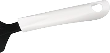 Fackelmann ARCADALINA Large Slotted Turner, Flipping & Turning Tool, Cooking Spatula, Fish Slice Big Burger Flipper, Anti-Scratch, Non-Stick, Heat-Resistant, Dishwasher Safe, Black & White, 31.5x8x2cm