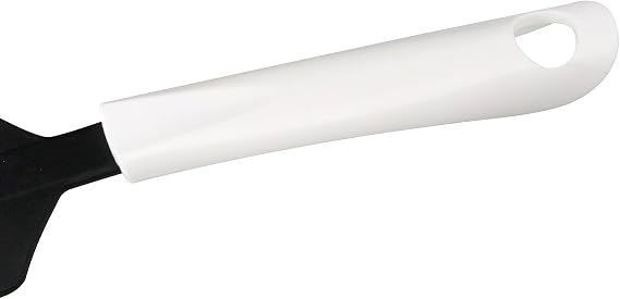 Fackelmann ARCADALINA Large Slotted Turner, Flipping & Turning Tool, Cooking Spatula, Fish Slice Big Burger Flipper, Anti-Scratch, Non-Stick, Heat-Resistant, Dishwasher Safe, Black & White, 31.5x8x2cm