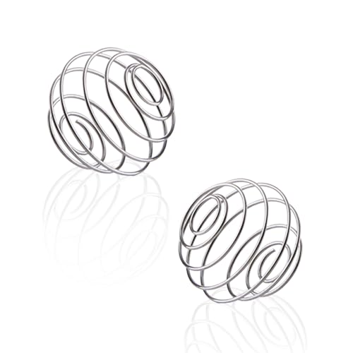 Rumyve2pcs Stainless Steel Protein Vibrating Sieve Ball,Protein Vibrating Sieve Ball Wire Whisk Ball Mixer Mix Ball with Frame Beverage Bottle Vibrating Sieve Cup