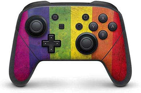 Skinit Decal Gaming Skin Compatible with Nintendo Switch Pro Controller - Vertical Rainbow Flag Design
