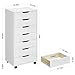 Panana 5/7 Drawer Chest, Wooden Tall Dresser Storage Dresser Cabinet with Wheels, Office Organization and Storage, Bedroom Furniture (White, 7 Drawer)