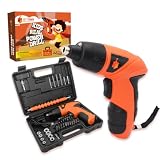 Product Image of the JoyTown Kids Real Power Drill Set – Electric Cordless Drill Tool Kit for Children with Interchangeable Bits, Flexible Shaft, Rechargeable, Carrying Case, Learning Tools for Boys & Girls Home DIY