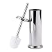 Elegant Toilet Brush And Canister by LDR | Now With A Metal Handle, Compact Design For Small Spaces, Tapered Head, Rust Resistant, Chrome Finish