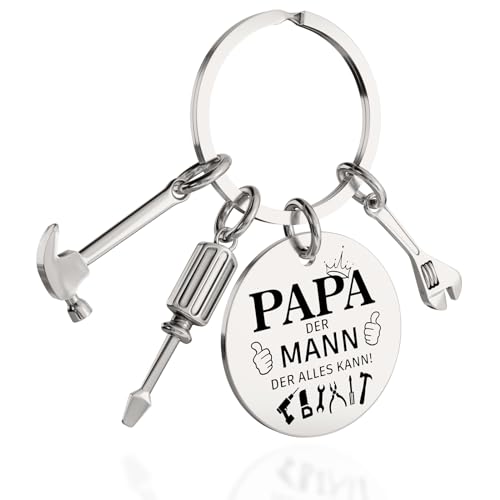 LILABIENE Vatertagsgeschenk für Papa Schlüsselanhänger mit Geschenkbox