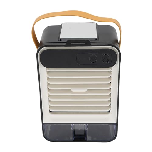 Generic Ventilador de Aire de Aire Pequeño 3 Velocidades Mepeador de Composición de Escritorio de Maquillaje con Acondicionado con Batería de Li para el Uso de Dormitorio de Oficina Tranquila (BLACK)
