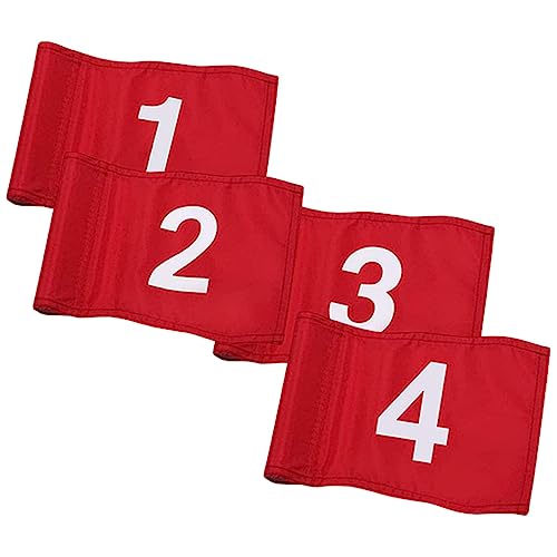 FOYTOKI Golfing Training Flags 4 Pack Portable Outdoor Golf Course Flags Poles Numbered Practice Flags for Yard