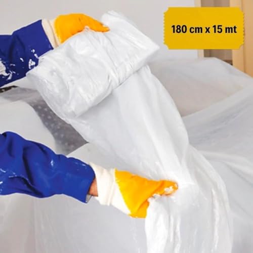 OLLEVRA Boya Badana Eşya Koruma Hışır Örtüsü 180cm x 15 mt Yapışkanlı Hışır Örtü