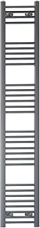Myhomeware Anthracite Grey Heated Bathroom Towel Rail Radiator For Central Heating Elegant Designer In UK (400mm x 1700mm (h))