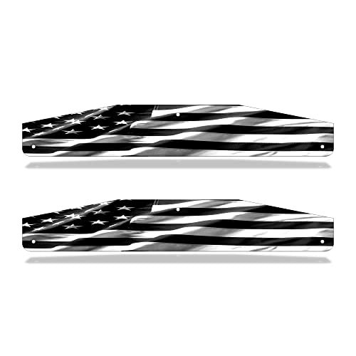 Universal Mud Flap Splash Guard Stainless Steel Weights for Semi Trailer Trucks - Subdued Stars & Stripes - 4 x 24 - 2 Piece Set