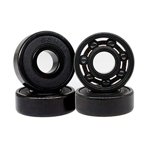 Z-First High Speed 608RS Hybrid Black Ceramic Bearings for Longboard, Inline Skates, Skateboard, Scooters, Skateboard and More (Pack of 4, Black) Cover