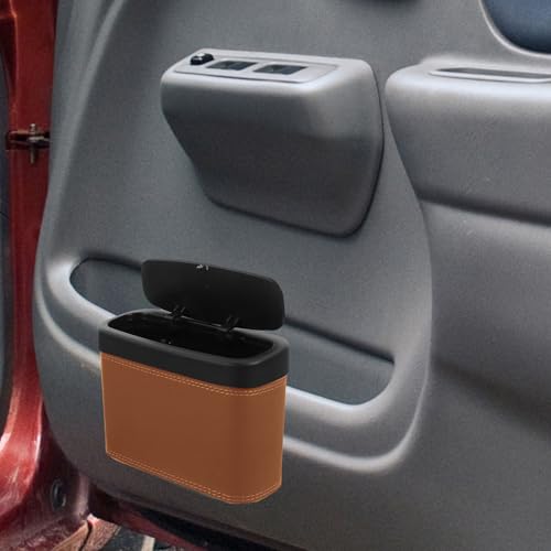 Cubo de basura para coche Mikikit mini papelera de puerta con tapa 6