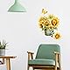 Haohai 4 x Blätter Blumen WC-Sitz-Deckelaufkleber, Sonnenblumen-Aufkleber für Badezimmer, WC-Deckelaufkleber, abnehmbar, selbstklebend, WC-Deckelabdeckung, , Vinyl, Wandkunst, Schild, Dekor (4)