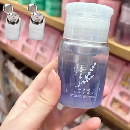 Image of 2 Pcs Liquid Push Alcohol Dispenser Solder Flux Bottle Cleaner Push Down Pump Dispenser for Acetone Cleanser Polish Remover, 200ml