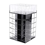 ORGANIZADOR DE MAQUILLAJE PROFESIONAL: Fabricado en plástico, de calidad y conveniente para la limpieza. El estante de maquillaje de ángulo giratorio 360 ayuda a encontrar cosméticos fácilmente.
