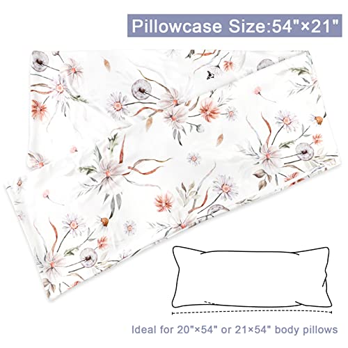 Body Pillow Cover Boho Floral Body Pillow Pillowcase With Zipper 21X54 Inches Super Soft And Breathable Long Full Body Pillow Case Wildflower #TOP5
