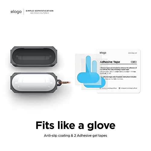 elago Capa protetora compatível com AirPods 3 – mosquetão incluído, suporta carregamento sem fio, re