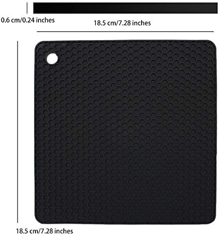 Smithcraft Square Beige Silicone Pot Holder, Multi-purpose Drying Trivet Mat, Kitchen Table pad, (Set of 4) Non Slip, Flexible, Durable,Heat Resistant Pads (Beige-Square)